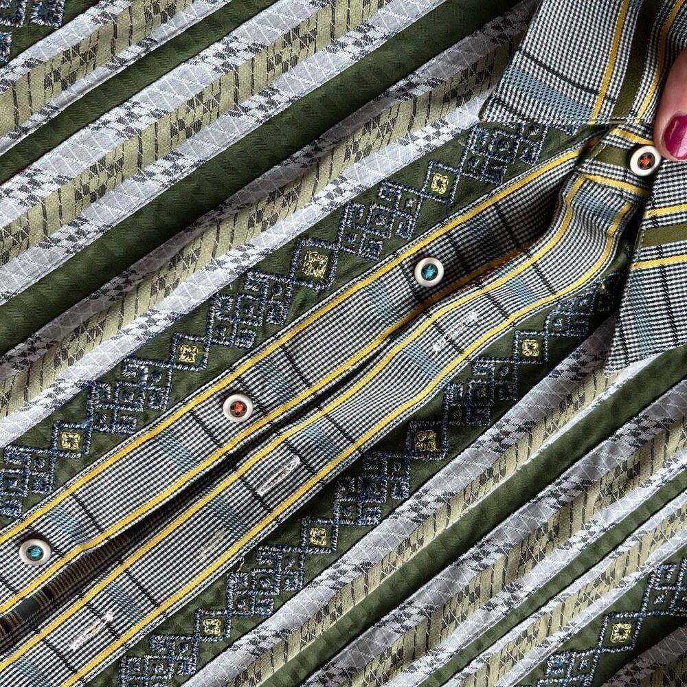 Robert Graham Patchwork Panel Button-Down Shirt –… - image 11